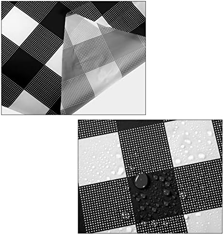 Disposable Checkered Round Tablecloth 84 Buffalo Plaid 6 Pieces