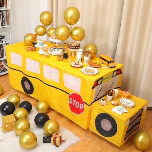 Oudain 2 Pcs School Bus Tablecloths Party Decorations