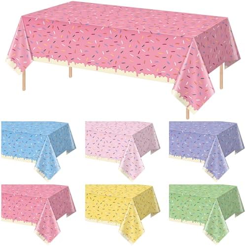 Hallswl 6 Pack Ice Cream Themed Tablecloths