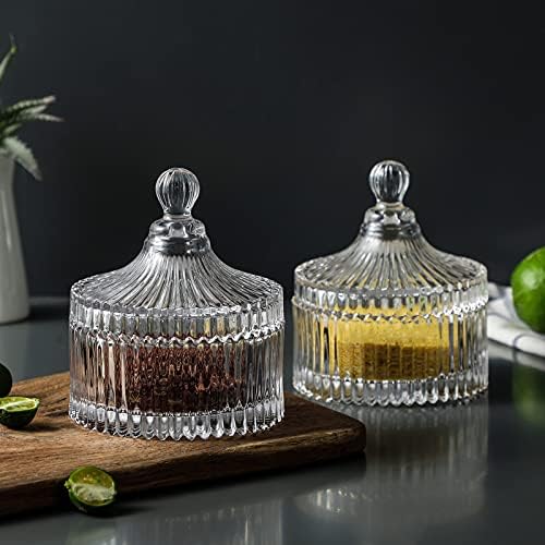 Crystal Clear Castle Jar Set of 2 with Lid