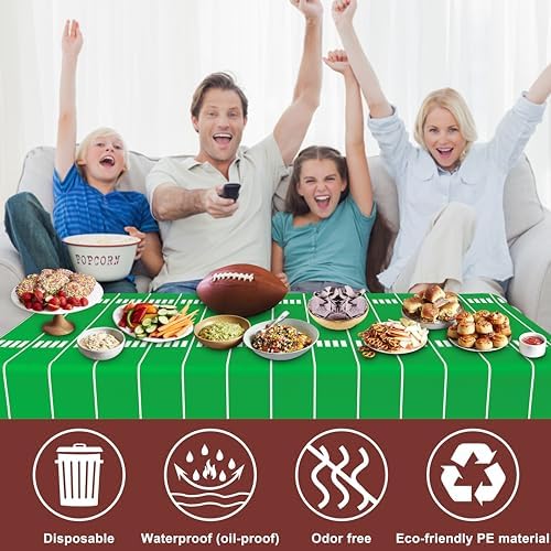 Mulbozy Football Tablecloth 2 Pack Touchdown Cover for Parties