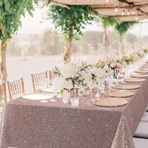 3 Pack Pink Rose Gold Birthday Tablecloths 54x108 Inch