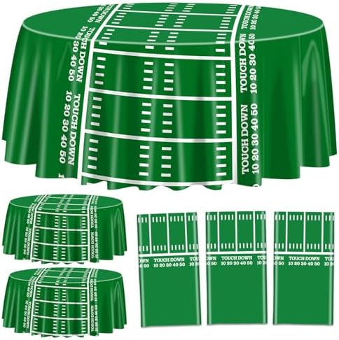 3 Pcs Football Tablecloths for Round Table 84x84 Inch