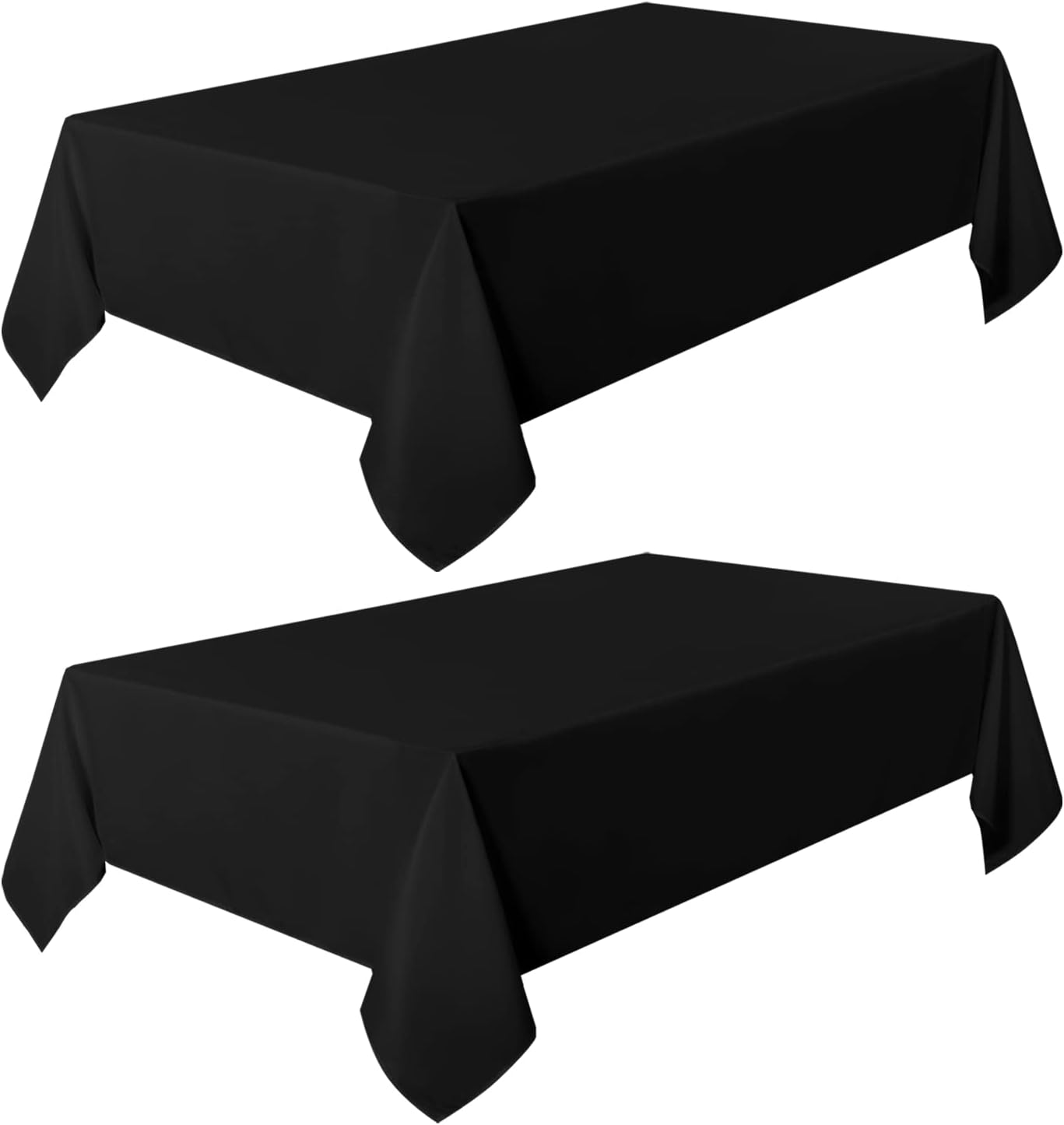 Sancua 2 Pack Black Tablecloth 60x84 Inch Rectangle 4 Feet Table Cover