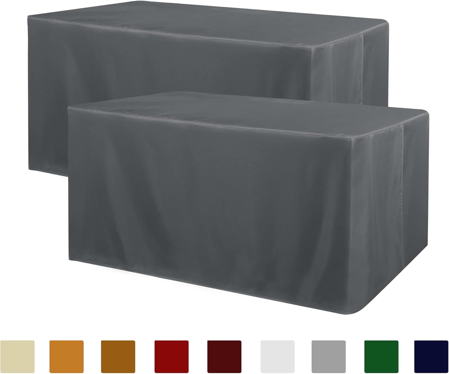 Obstal 2 Pack Tablecloths for 4 Foot Rectangular Tables - Dark Grey Water Resistant