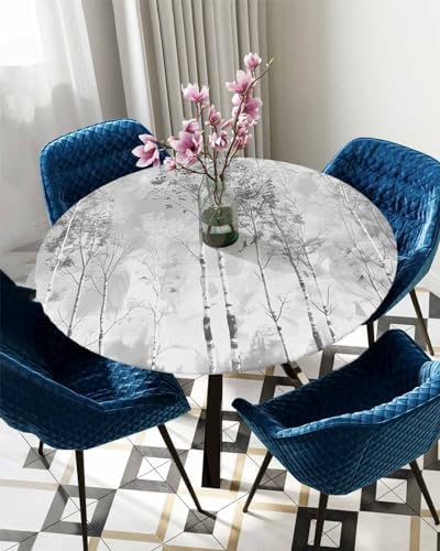 Elastic Waterproof Round Tablecloth 55-60 Inches