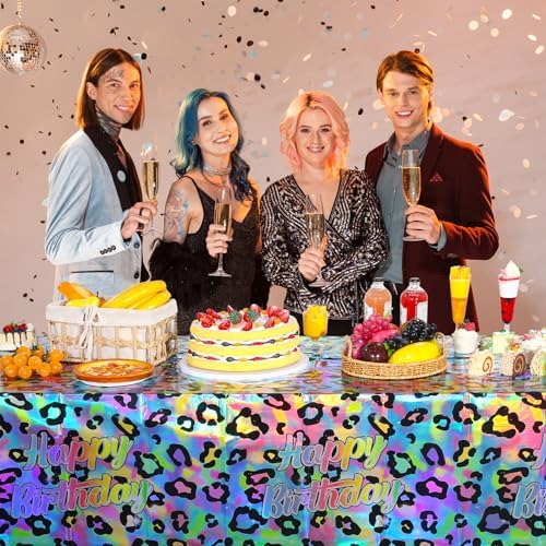 3 Pack Cheetah Print Tablecloth for Birthday Party