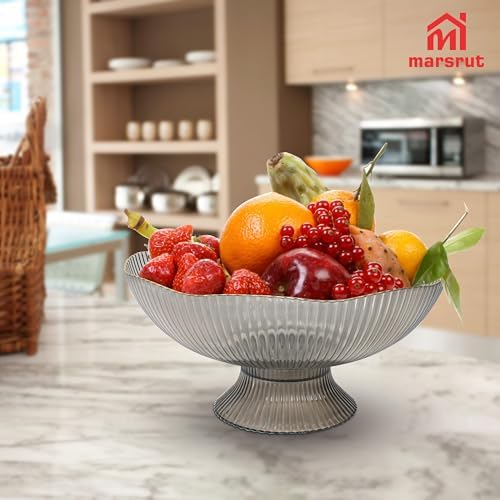 Marsrut Grey Plastic Vintage Fruit Bowl Storage Basket
