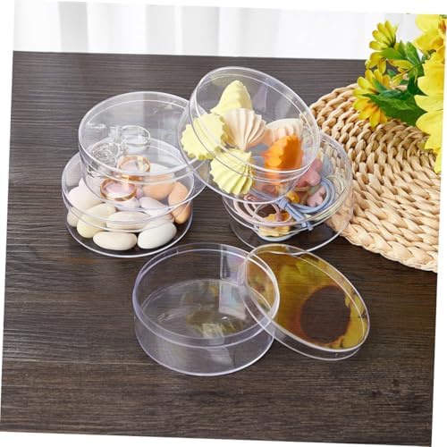 VALICLUD 6pcs Round Candy Storage Box Lid Treat Organizer for Pills and Tiny Jewelry