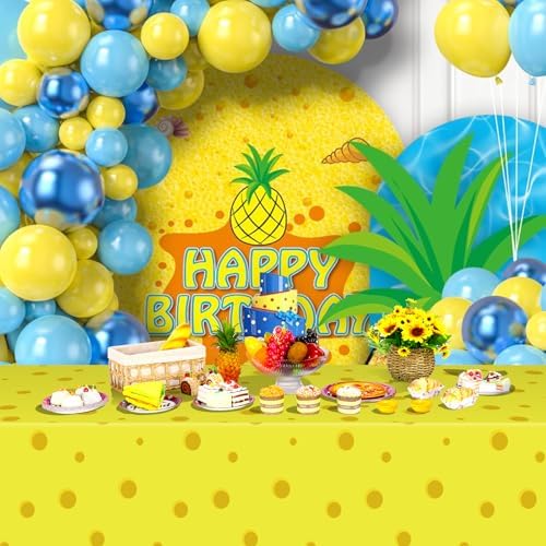 3Pcs Cartoon Yellow Tablecloths for Birthday Parties