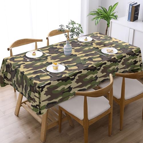 5 Pack Premium Camo Plastic Tablecloth - 108 x 54 in