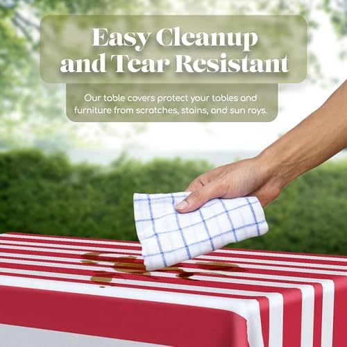 Grandipity American Flag 3 Pack Premium Disposable Plastic Tablecloth 54x108 Inch