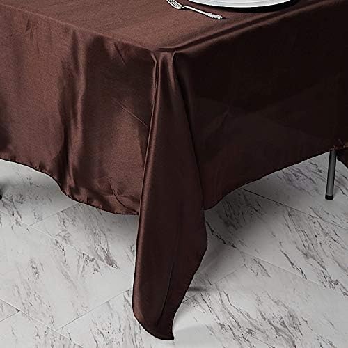 5 pcs 72x72 inch Chocolate Brown Satin Tablecloth Overlays for Events