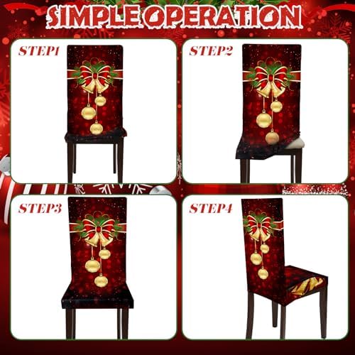 Moukeren 5pcs Christmas Tablecloth and Chair Covers Set