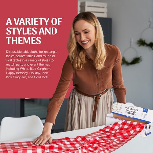 Grandipity Plastic Tablecloth Roll 54 Inch x 100 Feet