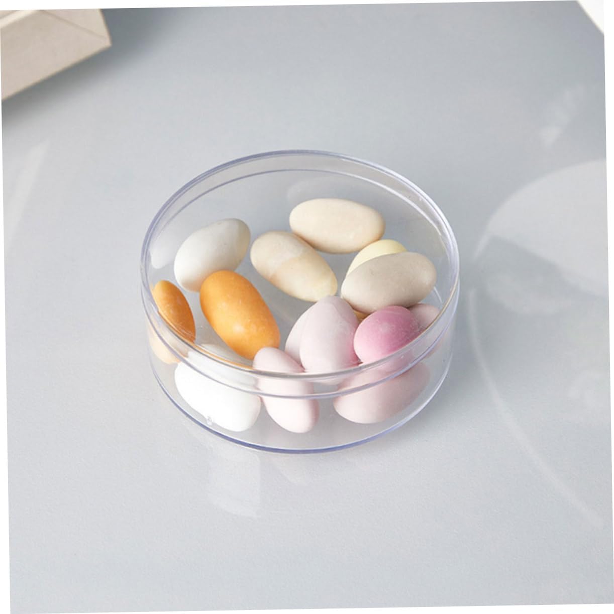 VALICLUD 6pcs Round Candy Storage Box Lid Treat Organizer for Pills and Tiny Jewelry