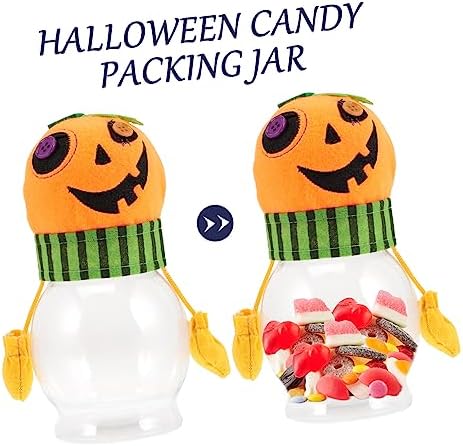 Halloween Candy Jar with Pumpkin Design for Parties and Home Use