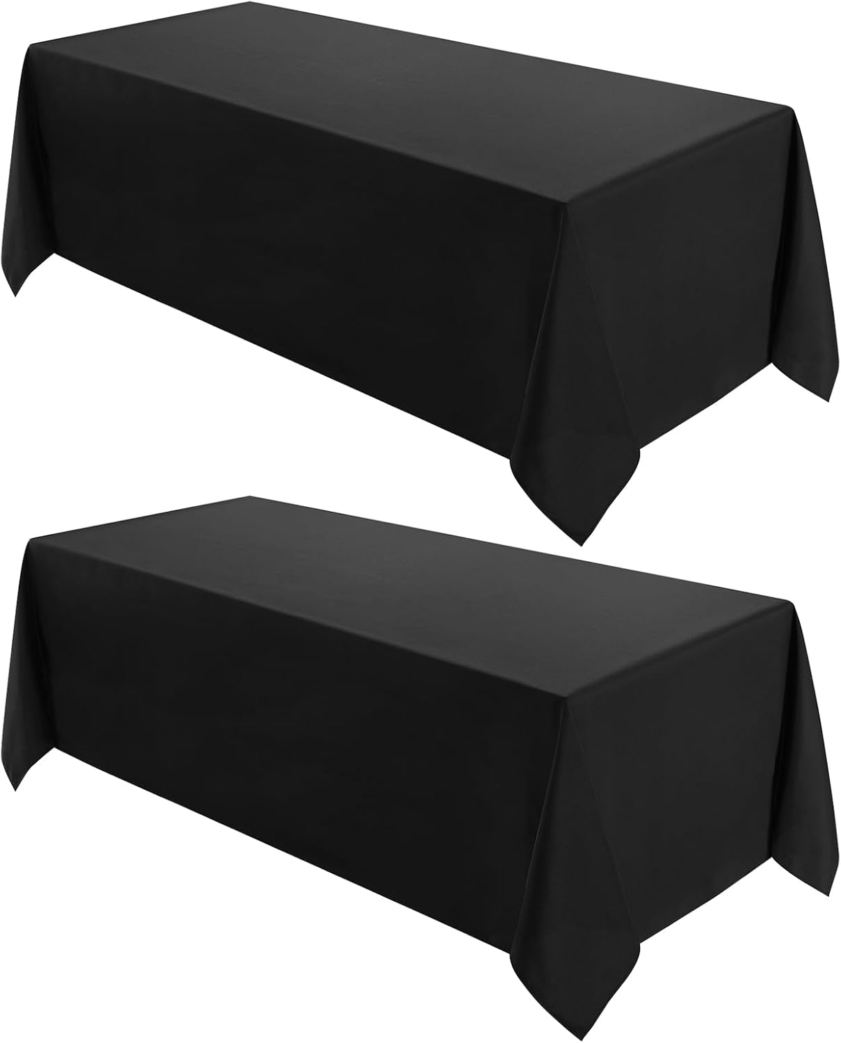 VidaFete 2 Pack 90x132 Inch Black Tablecloth