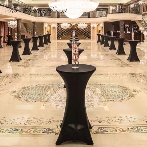 4 Pack Cocktail Table Covers 32x43 Inch Round Tablecloths for Party Wedding Banquet