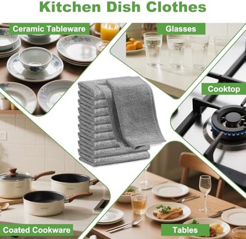 10 Piece Multipurpose Wire Dishcloth with Lanyard Non Scratch and Microfiber