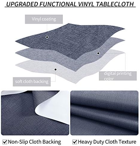 Obstal Waterproof Tablecloth 54 x 78 Dark Grey
