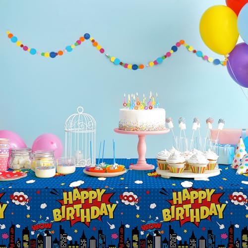 3Pcs Hero Themed Birthday Tablecloths Decorations