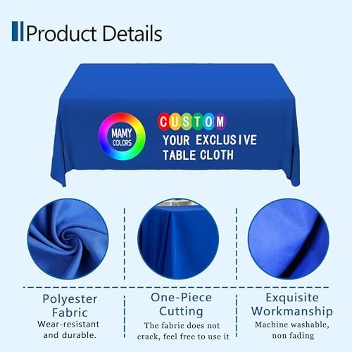 Custom Table Cloth with Business Logo Text 4FT