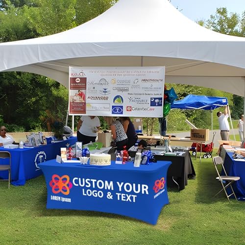 Customized Table Cloth with Logo 4FT Spandex Open Back