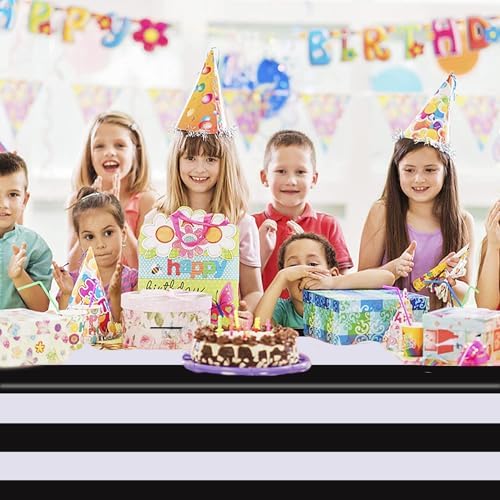 Kesfey 3 Pack Black White Vertical Striped Tablecloth 54x108 Inch Waterproof