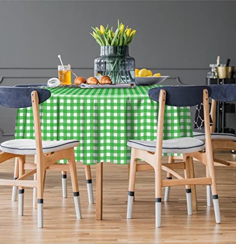 HEIPINIUYE 3 Pack Round Checkered Tablecloth 84x84 Inches