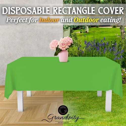 Grandipity Lime Green Plastic Tablecloth 6 Pk 54x108