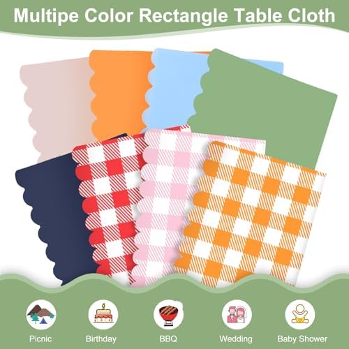 3 Pack Sage Green Plastic Tablecloth for Rectangular Tables