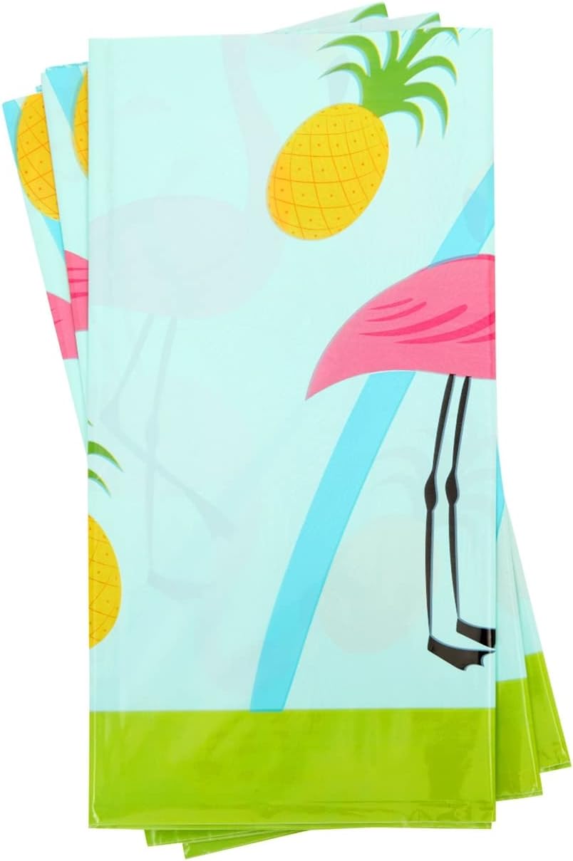 Juvale 3-Pack Flamingo Tablecloths for Pool Party Decorations