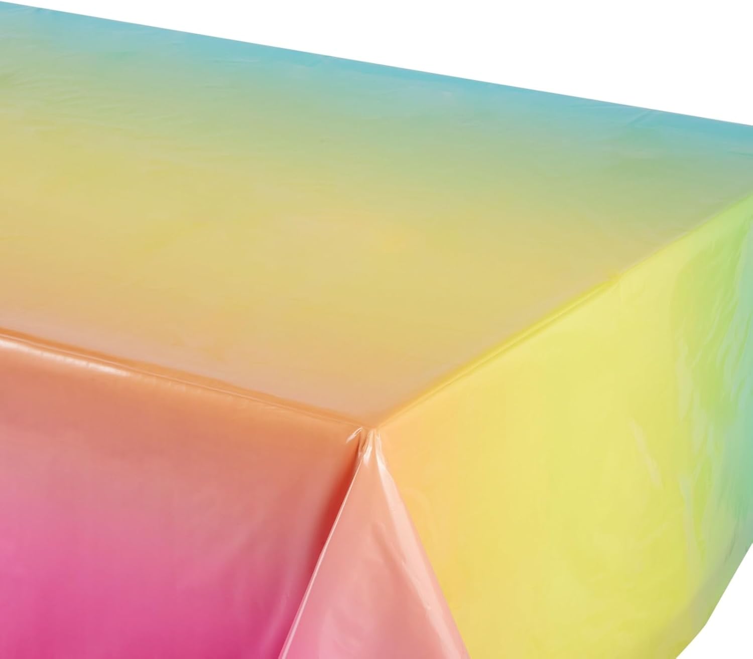 Sparkle and Bash 3 Pack Plastic Ombre Rainbow Tablecloth