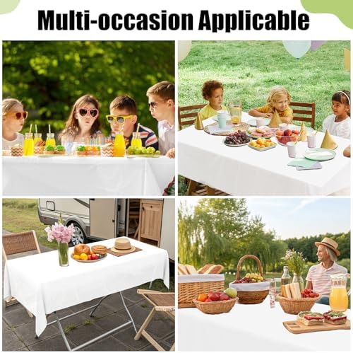 Smiry 12-Pack Disposable Tablecloth 54x108 White