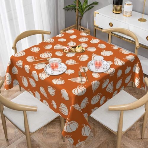 Lvhompro Fall Pumpkin Tablecloth 54x54 Inch Square White