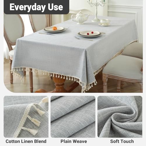 Laolitou Textured Tablecloth 55x75 Light Grey