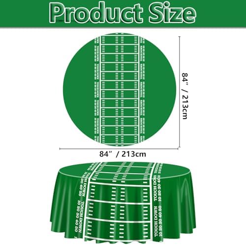 3 Pcs Football Tablecloths for Round Table 84x84 Inch