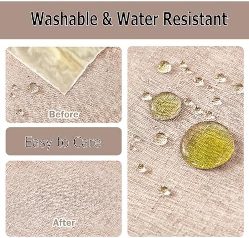 AUSSPVOCT Textured Linen Tablecloth 60x84 Water Resistant