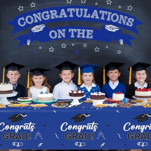 Slergut Graduation Tablecloth Set Blue 2025 3 Pack