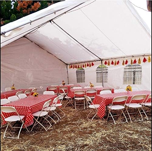Oojami 6-Pack Red White Checkered Plastic Tablecloths