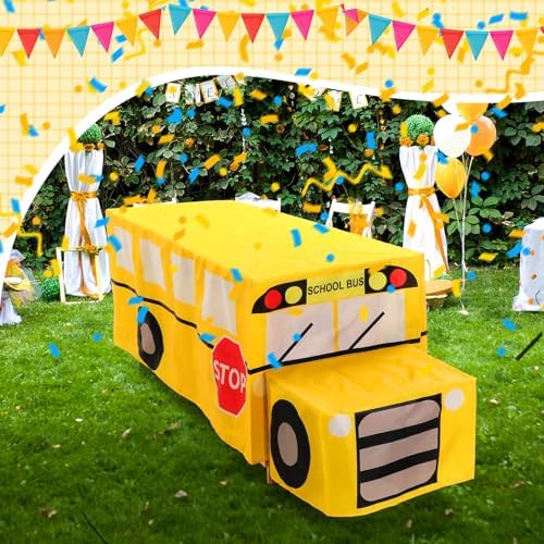 Oudain 2 Pcs School Bus Tablecloths Party Decorations