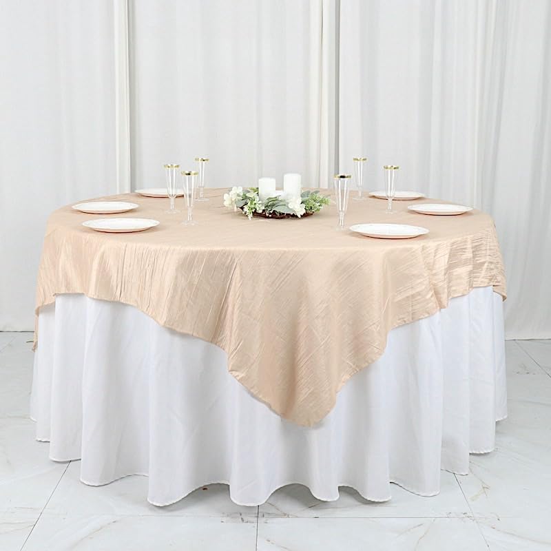Balsa Circle 72x72 Inch Beige Square Table Overlay