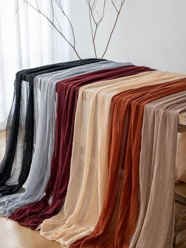 Nude Cheesecloth Table Runner 120 Inch Rustic Boho Decor