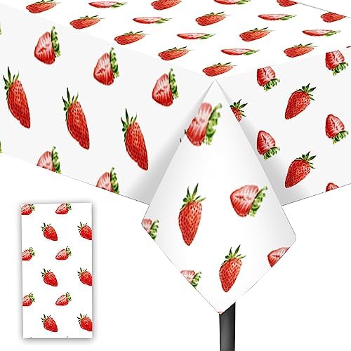 Strawberry Themed Party Tablecloth for Home Decor