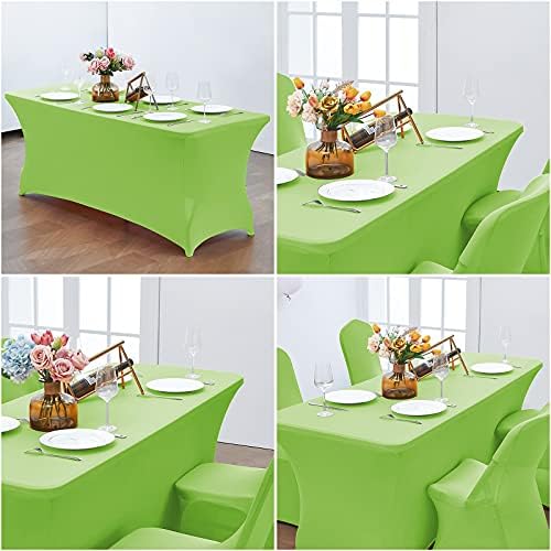 CWK 6FT Waterproof Stretch Spandex Table Cover - Light Green