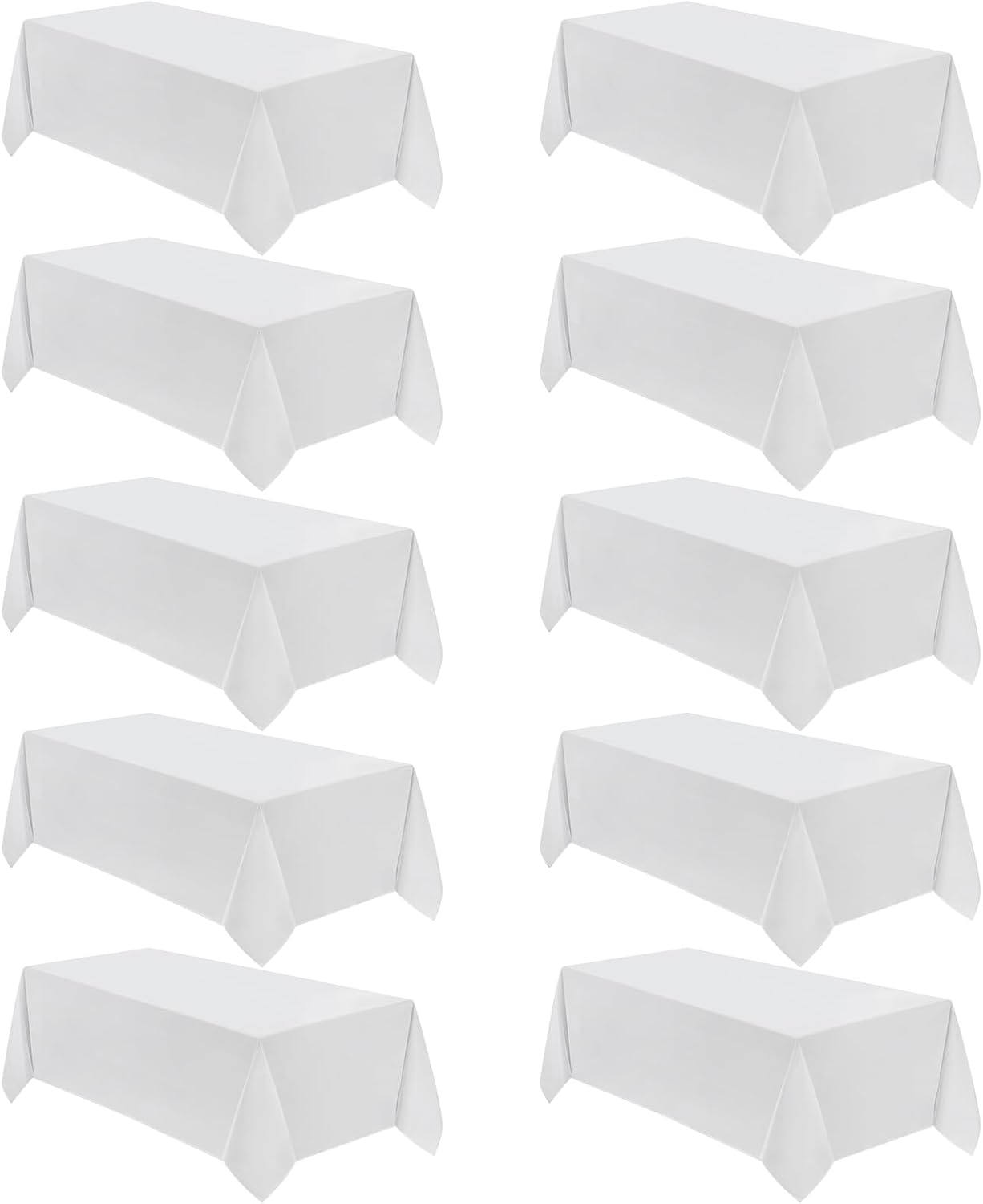 VidaFete 10 Pack 90x132 Inch White Tablecloth