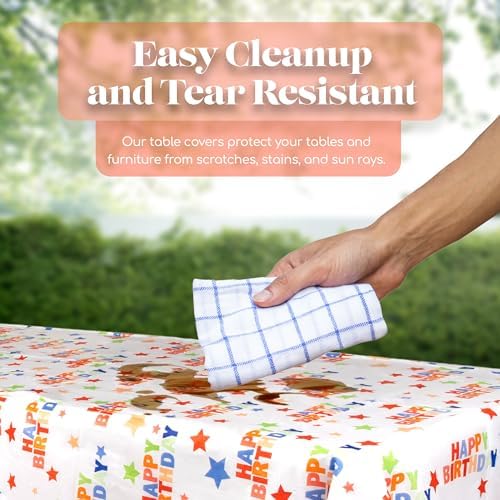 Grandipity 6 Pack Premium Disposable Plastic Tablecloths 54x108 Inches