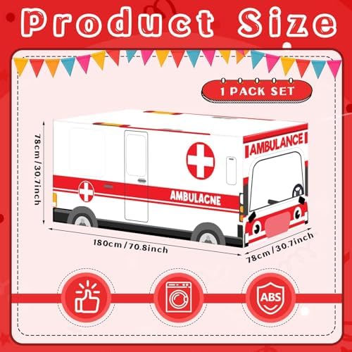 Cumule 6 Ft Ambulance Themed Tablecloth