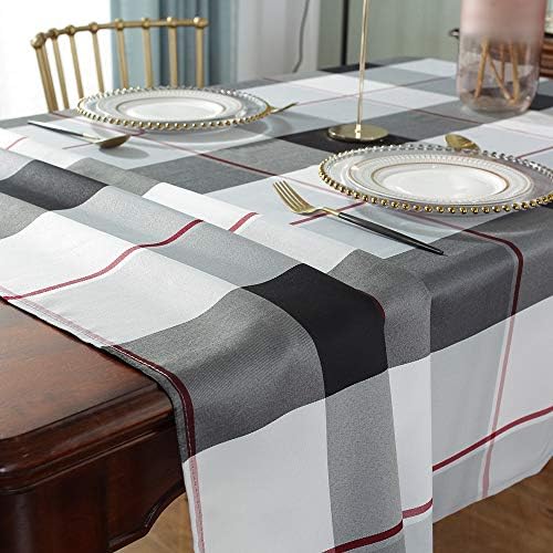 Sastybales Rectangle Tablecloth 60x84 Inch Checkered Spillproof Anti Shrink